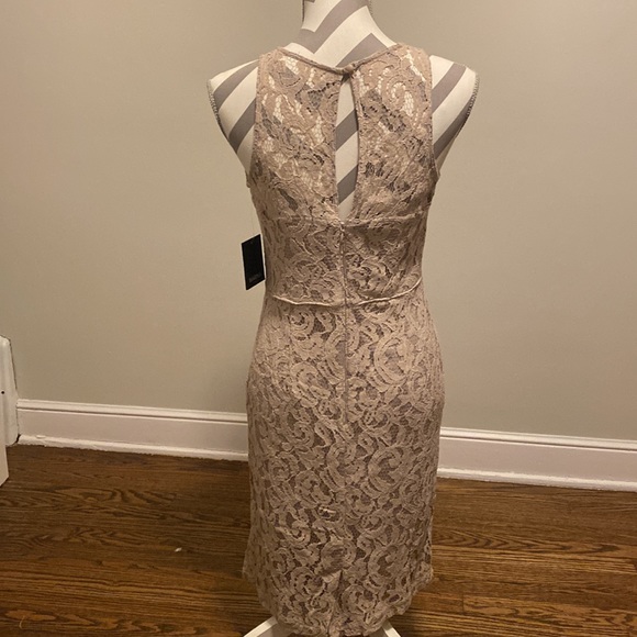 Marina Taupe Lace Dress - Picture 5 of 7